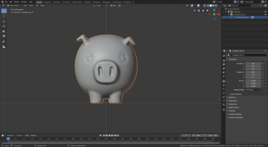 001 pig high poly